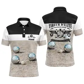 Polo Personnalisé Pétanque, Cadeau Idéal Bouliste, Tireur d'Elite, Pointeur Expert, Pétanque Unité Spéciale - CT13122214