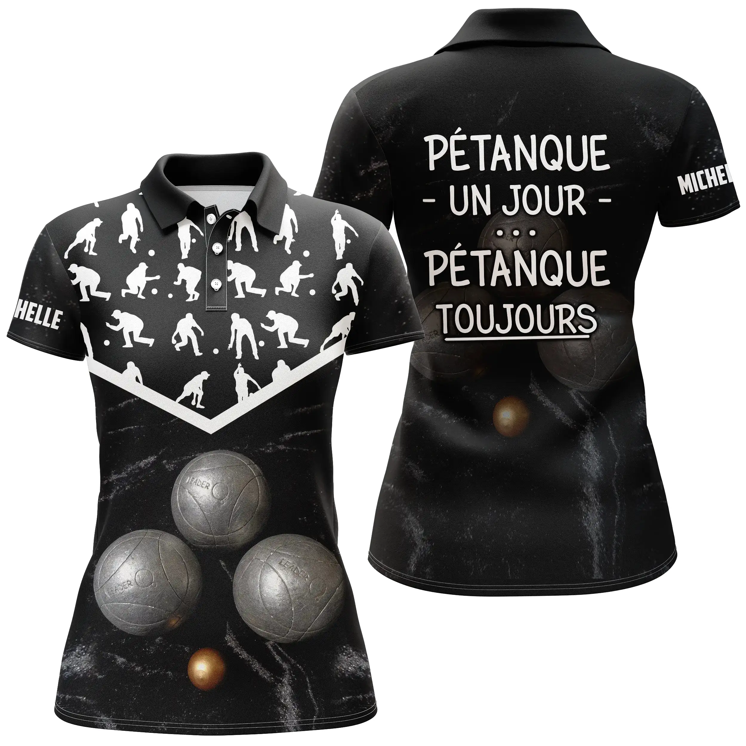 Polo Pétanque, Cadeau Humour Bouliste Personnalisé, Pétanque Un Jour, Pétanque Toujours - CT02122227