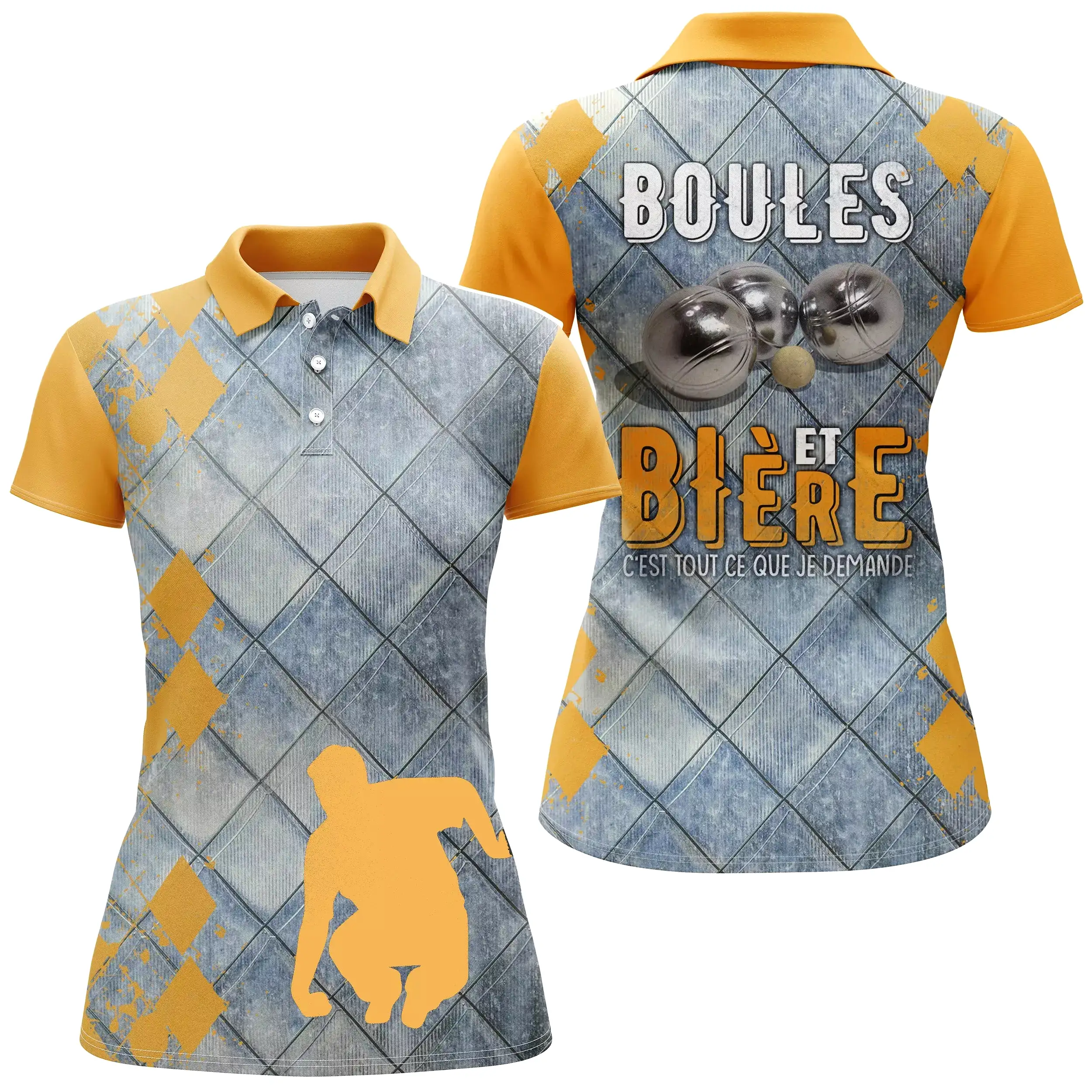 Polo Pétanque Homme Femme, Cadeau Humour Bouliste, Boules Et Bière - Tout Ce Que Je Demande - CT19112219