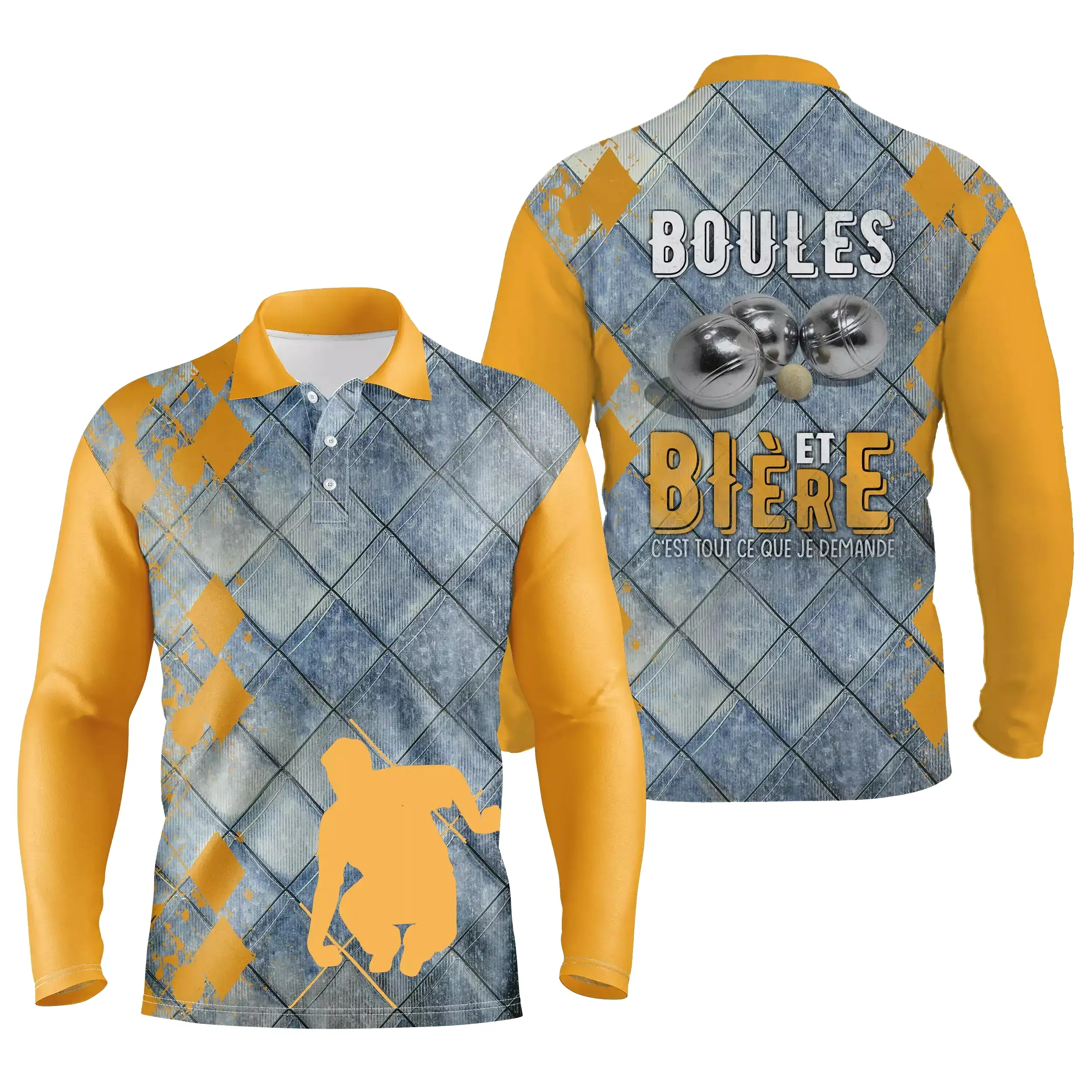 Polo Pétanque Homme Femme, Cadeau Humour Bouliste, Boules Et Bière - Tout Ce Que Je Demande - CT19112219