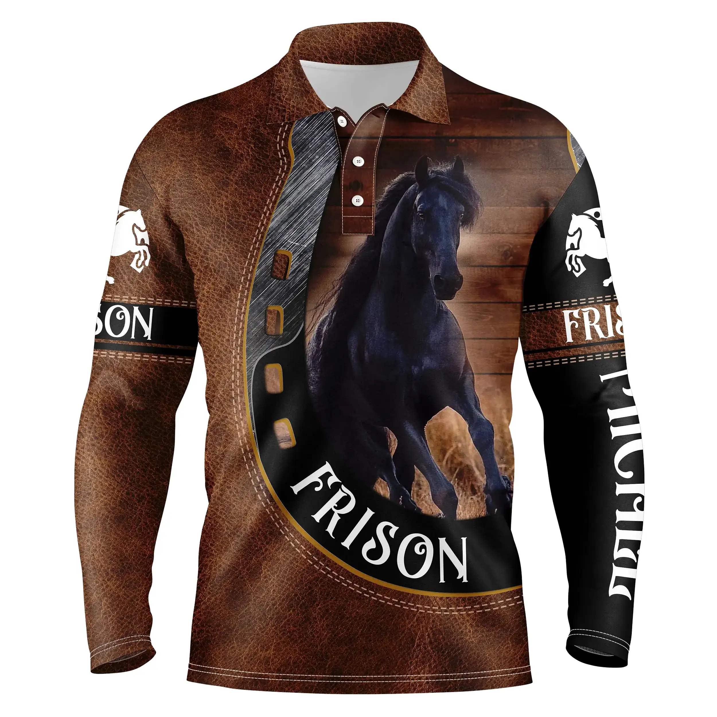 Polo quitation Homme Femme, Frison Cheval, Cadeau Peronnalisé Fan des chevaux - CT05072206P