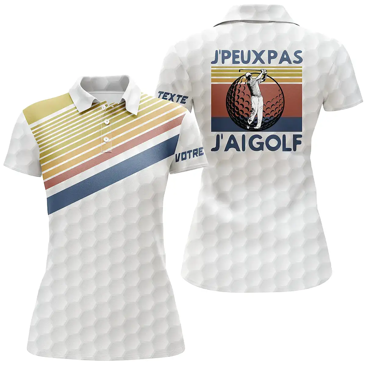 Polo Shirt Pour Homme et Femme, Cadeau Golfeur Personnalisé, Polo à Séchage Rapide, J'peux Pas, J'ai Golf, Style Vintage, Polo d