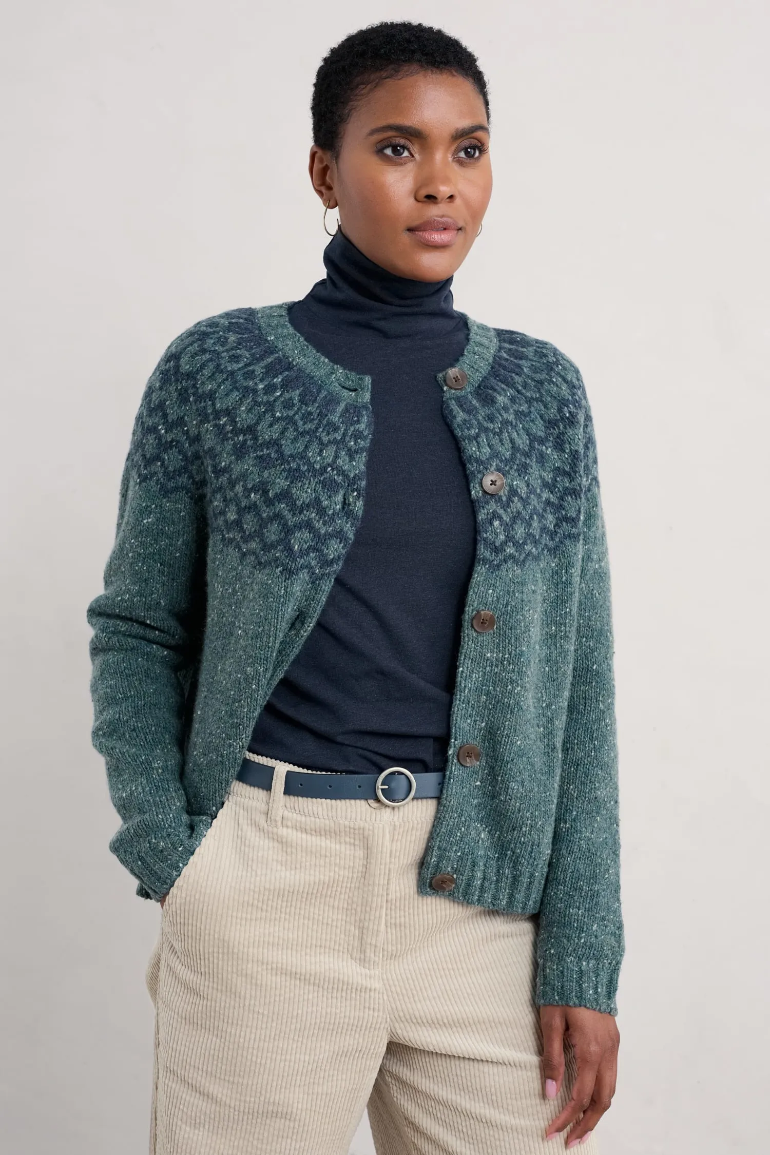 Port Kinnis Fair Isle Merino Blend Cardigan