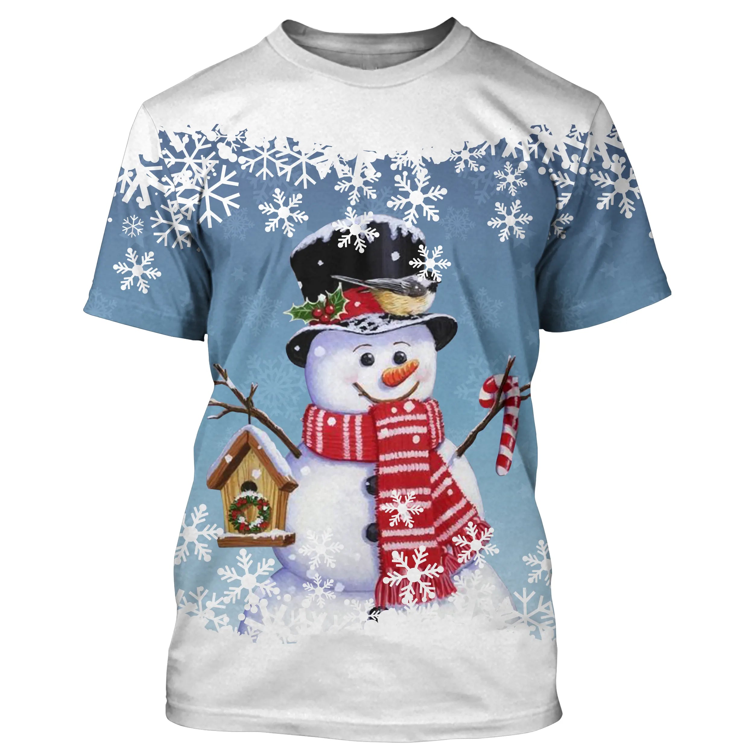 Pull Hivernal Festif: Bonhomme de Neige Souriant Avec Accessoires de Nol - CT04112333