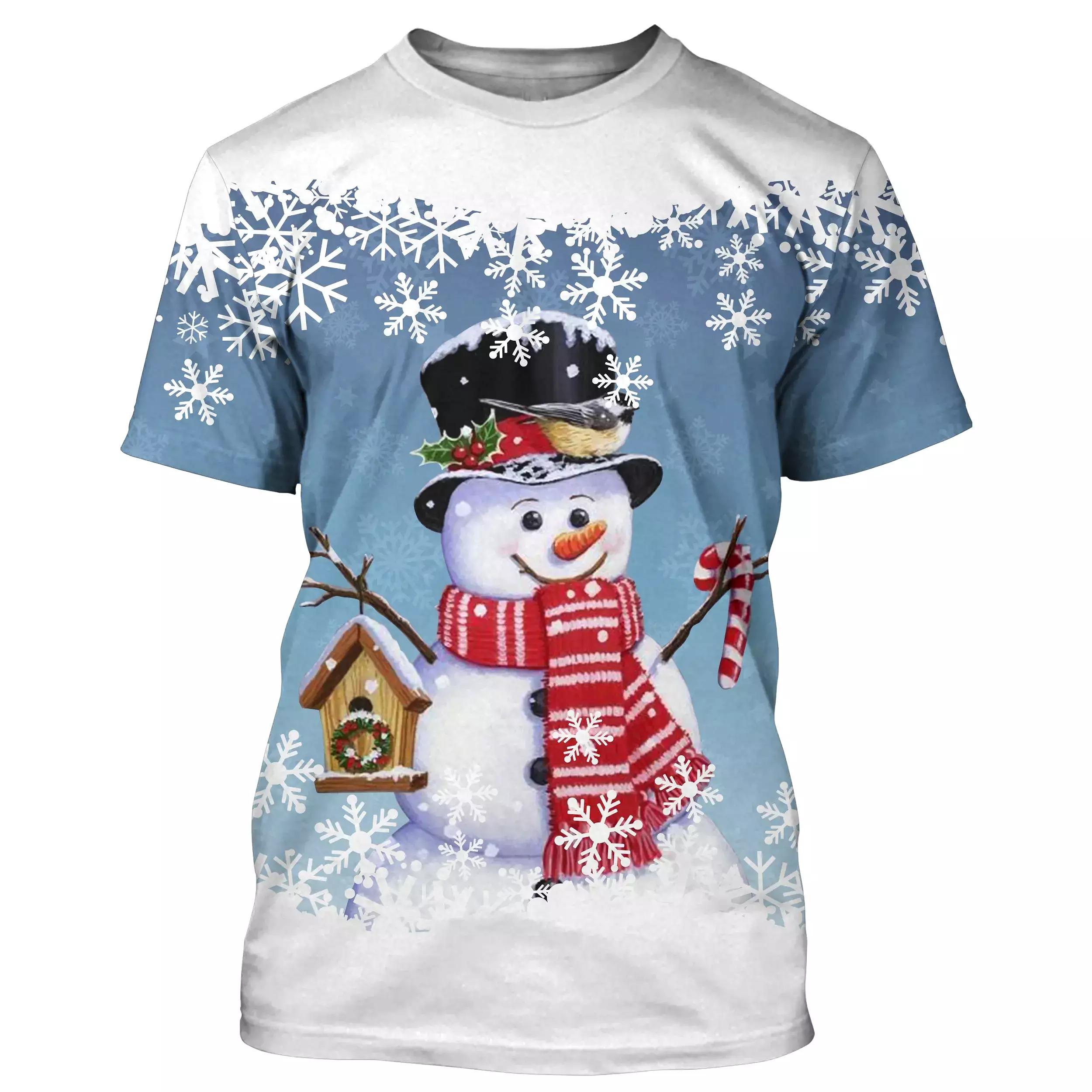 Pull Hivernal Festif: Bonhomme de Neige Souriant Avec Accessoires de Nol - CT04112333