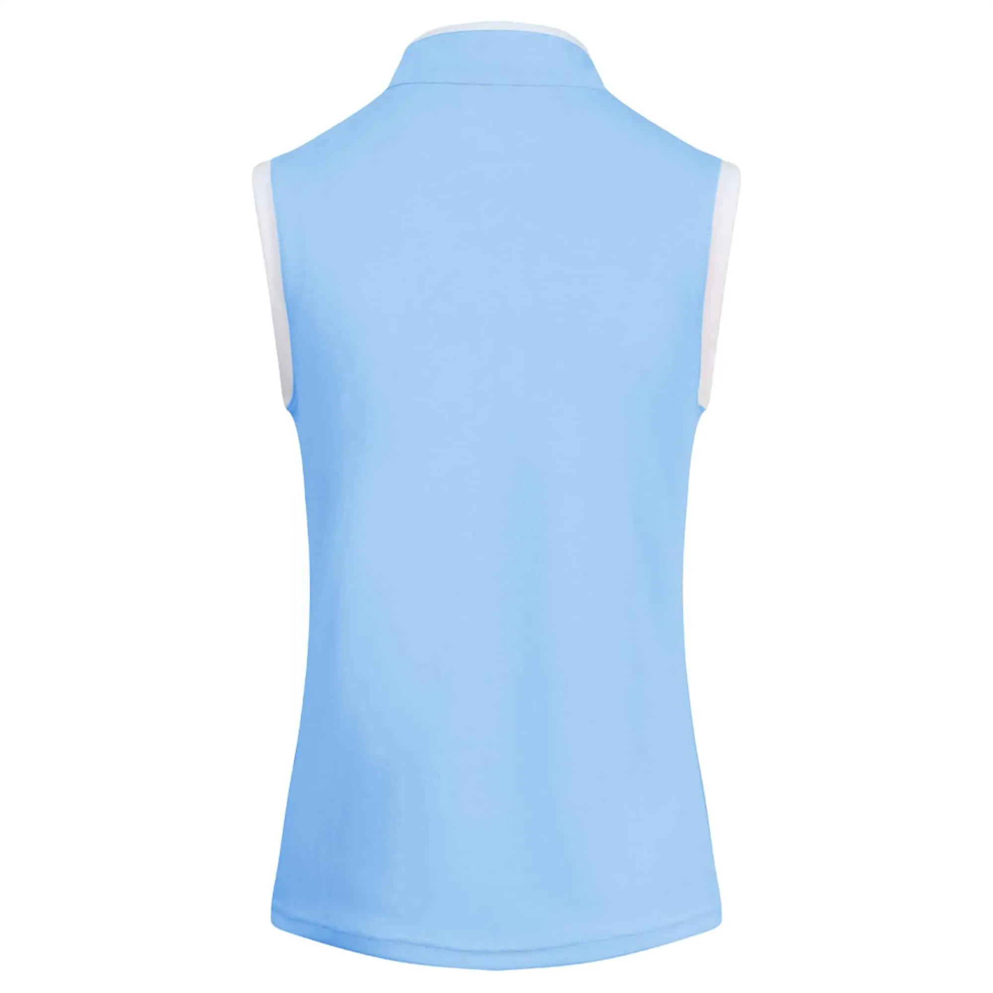 Pure Golf Bloom Ladies Sleeveless Golf Polo Shirt Pale Blue