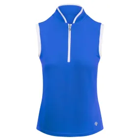 Pure Golf Bloom Ladies Sleeveless Golf Polo Shirt Royal Blue