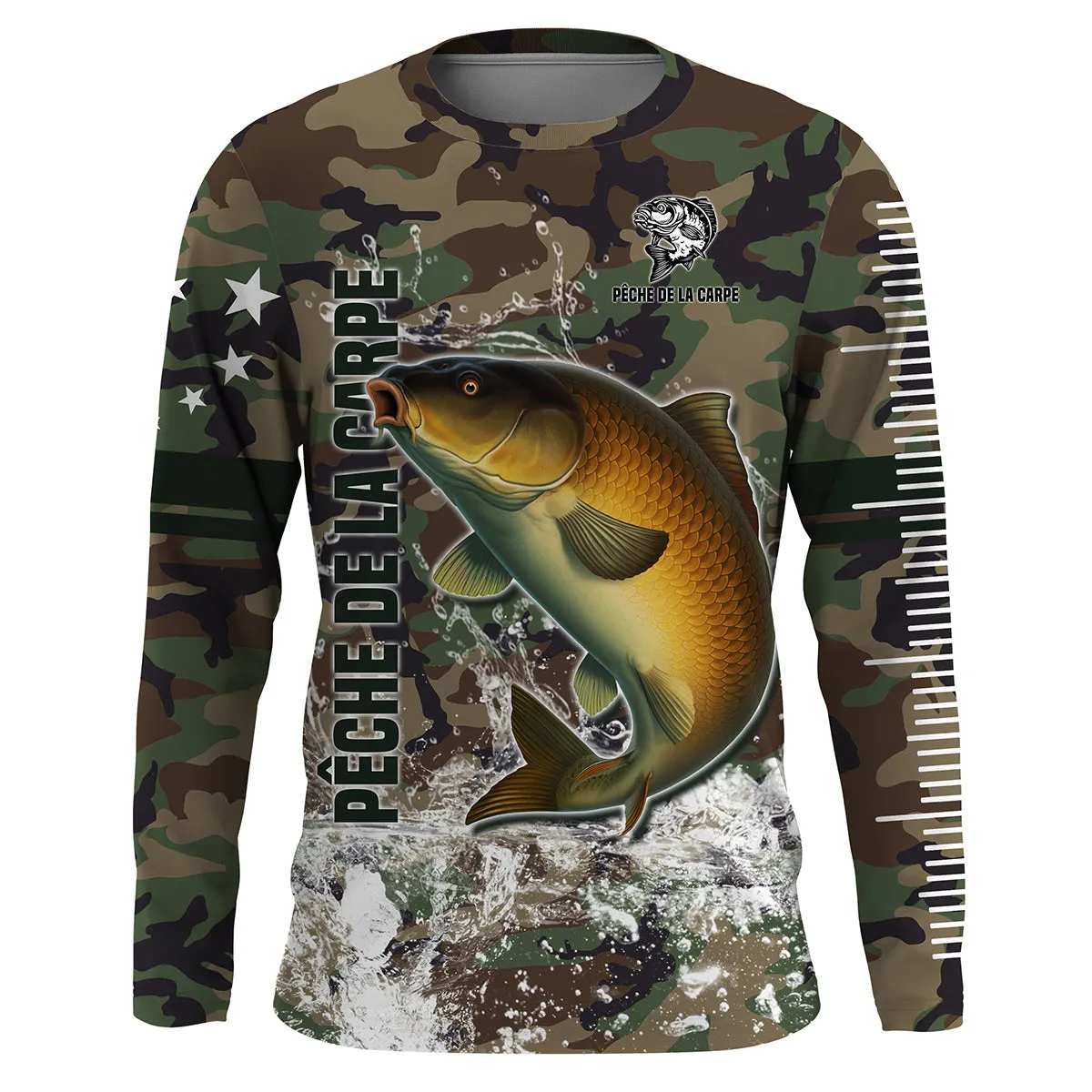 Pêche de la Carpe, Cadeau Original Pêcheur, Camouflage Pêche, Tee Shirt, Sweat à capuche, Vêtement Anti UV, Cadeau Personnalisé 