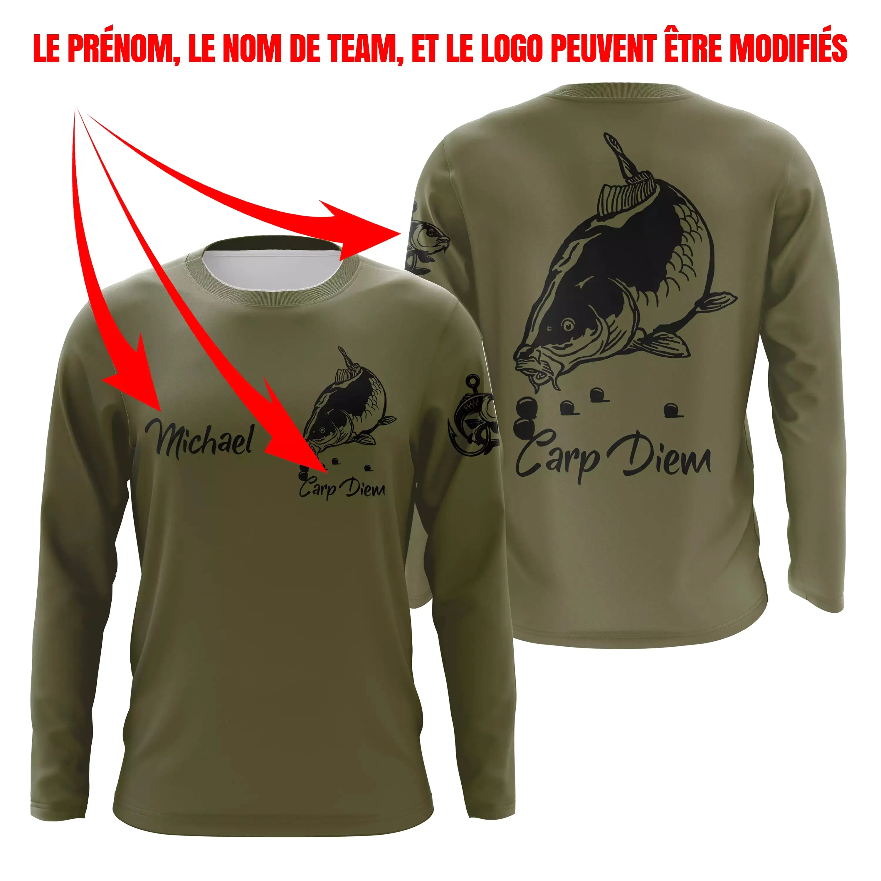 Pêche de la Carpe, Cadeau Original Pêcheur, Tee Shirt, Sweat à capuche, Vêtement Anti UV, Cadeau Personnalisé Pour La Pêche - CT