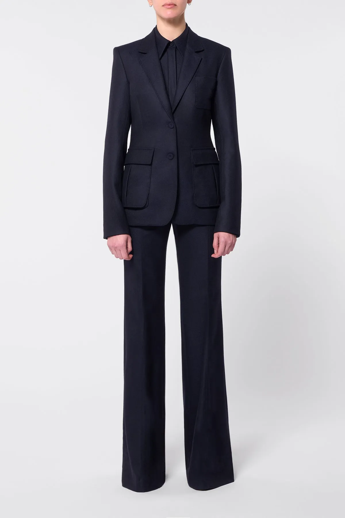 Rhein Pant in Dark Navy Virgin Wool Cashmere Flannel