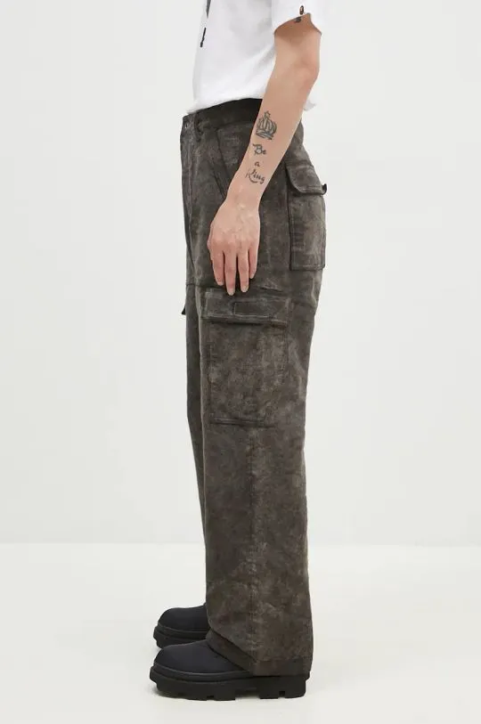 Rick Owens cotton trousers Cargo Trousers gray color DU02D2354.MO