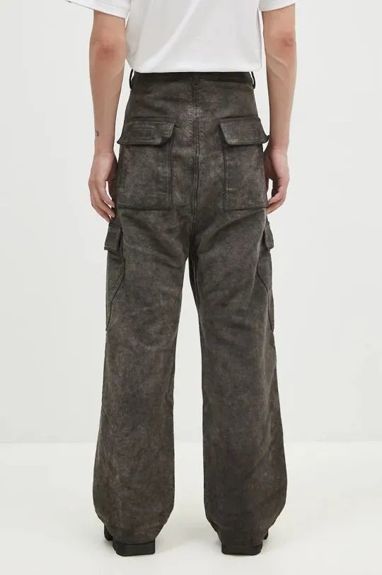 Rick Owens cotton trousers Cargo Trousers gray color DU02D2354.MO