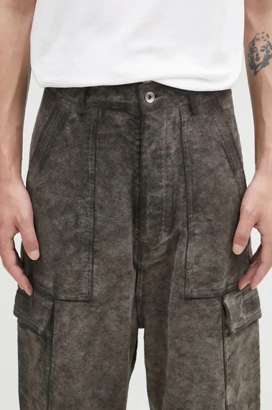 Rick Owens cotton trousers Cargo Trousers gray color DU02D2354.MO