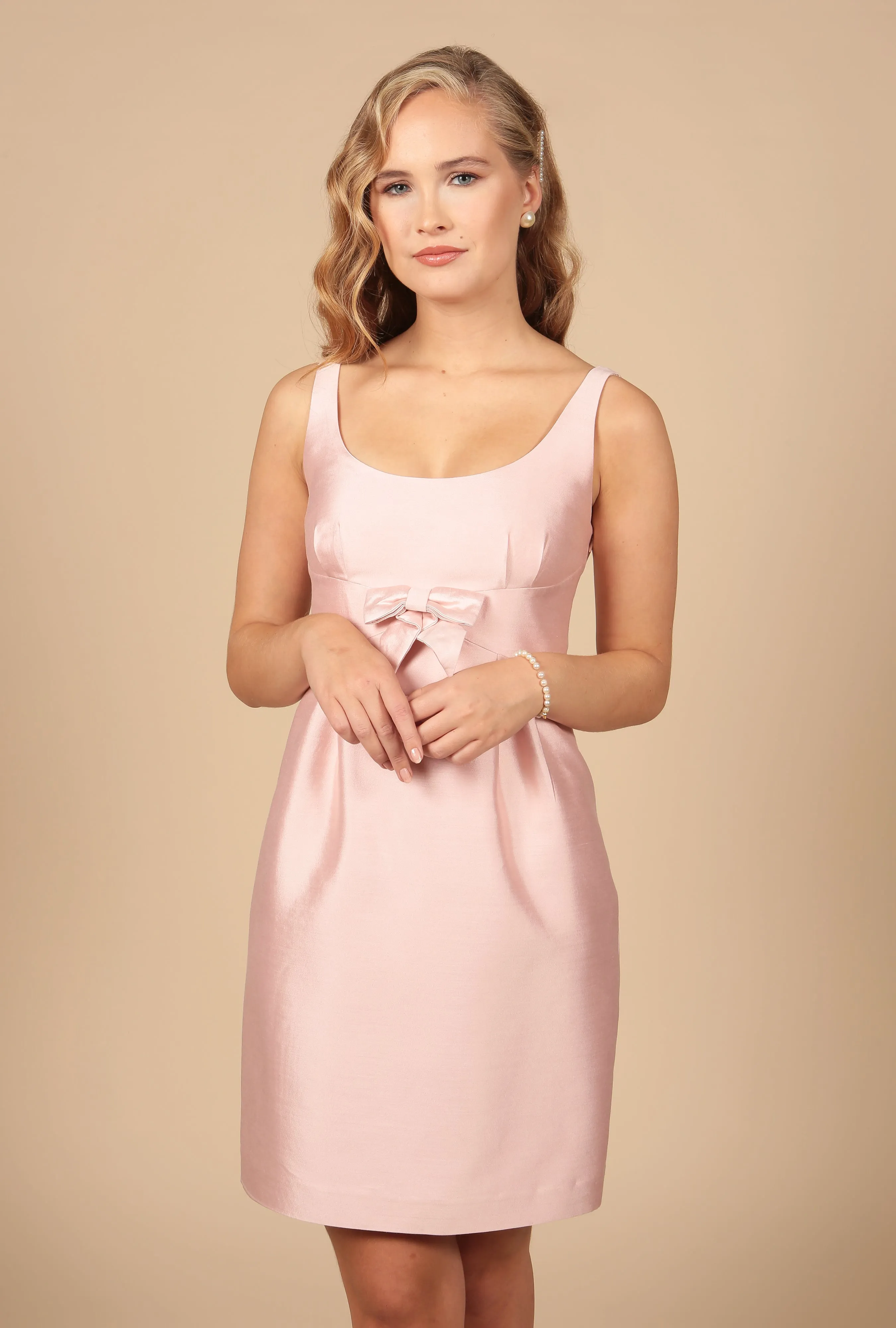 'Sabrina' Silk and Wool Dress in Rosa