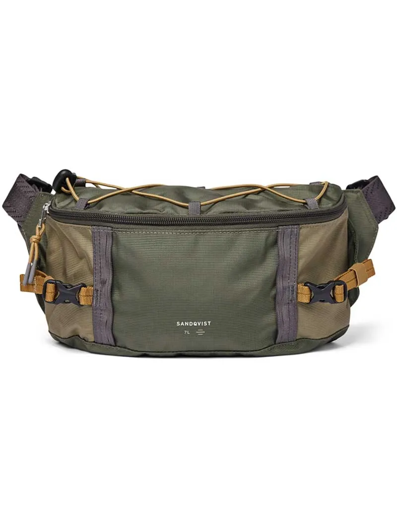 Sandqvist Allterrain Hike Waist Pack Crossbody Bag Multi Trekk Green Leaf