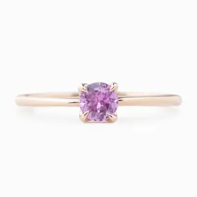 Sara Ring 4.5mm 0.45ct Pink Umba Sapphire 14K Rose Gold (One of a kind)