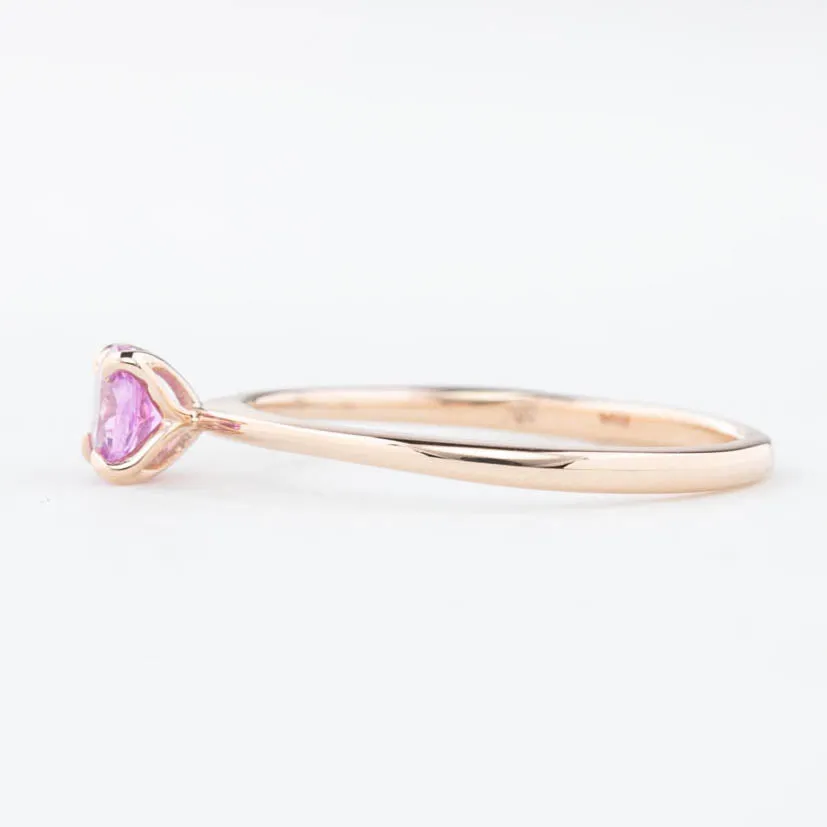 Sara Ring 4.5mm 0.45ct Pink Umba Sapphire 14K Rose Gold (One of a kind)