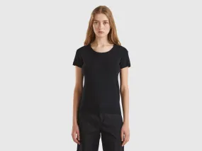 Short sleeve sweater in 100% cotton - Black | Benetton