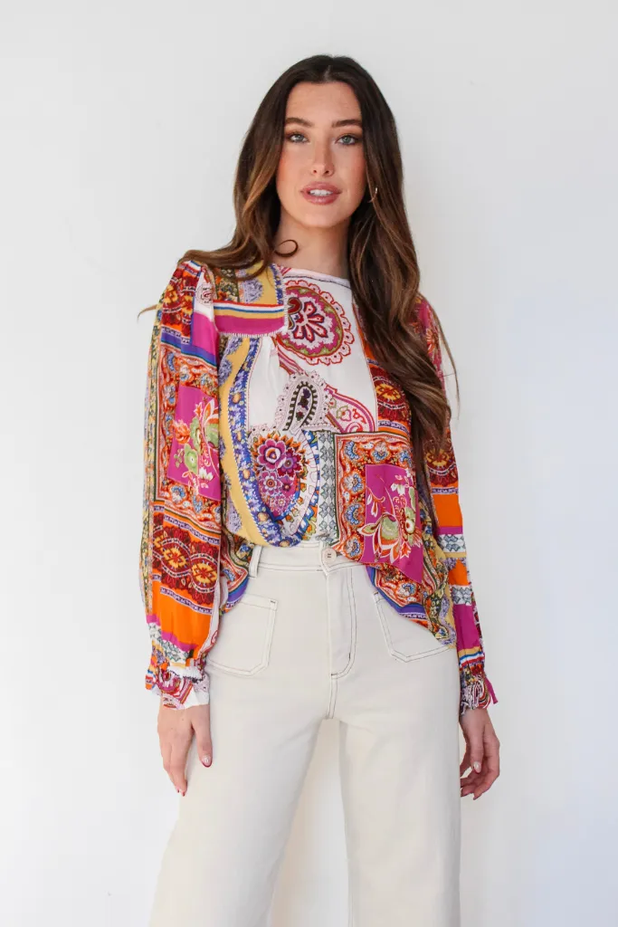 Sipping Sangria Paisley Blouse