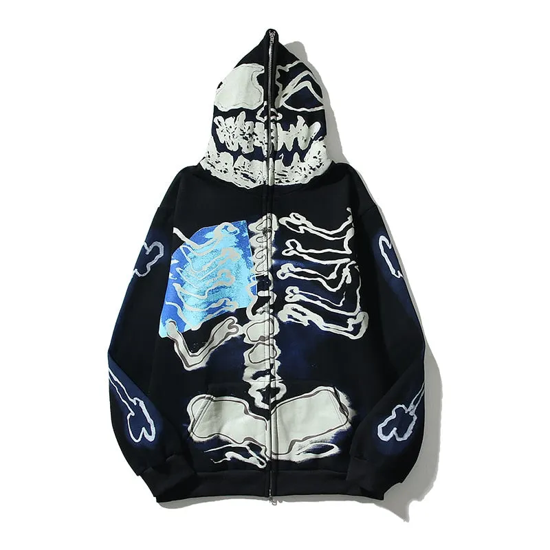 Skeleton Cactus Zip Hoodie