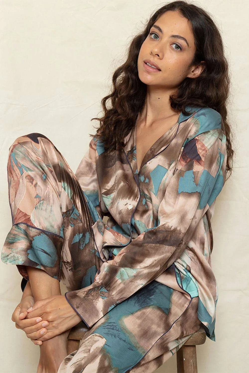 Soho Abstract Print Pyjama Set, Size UK 14