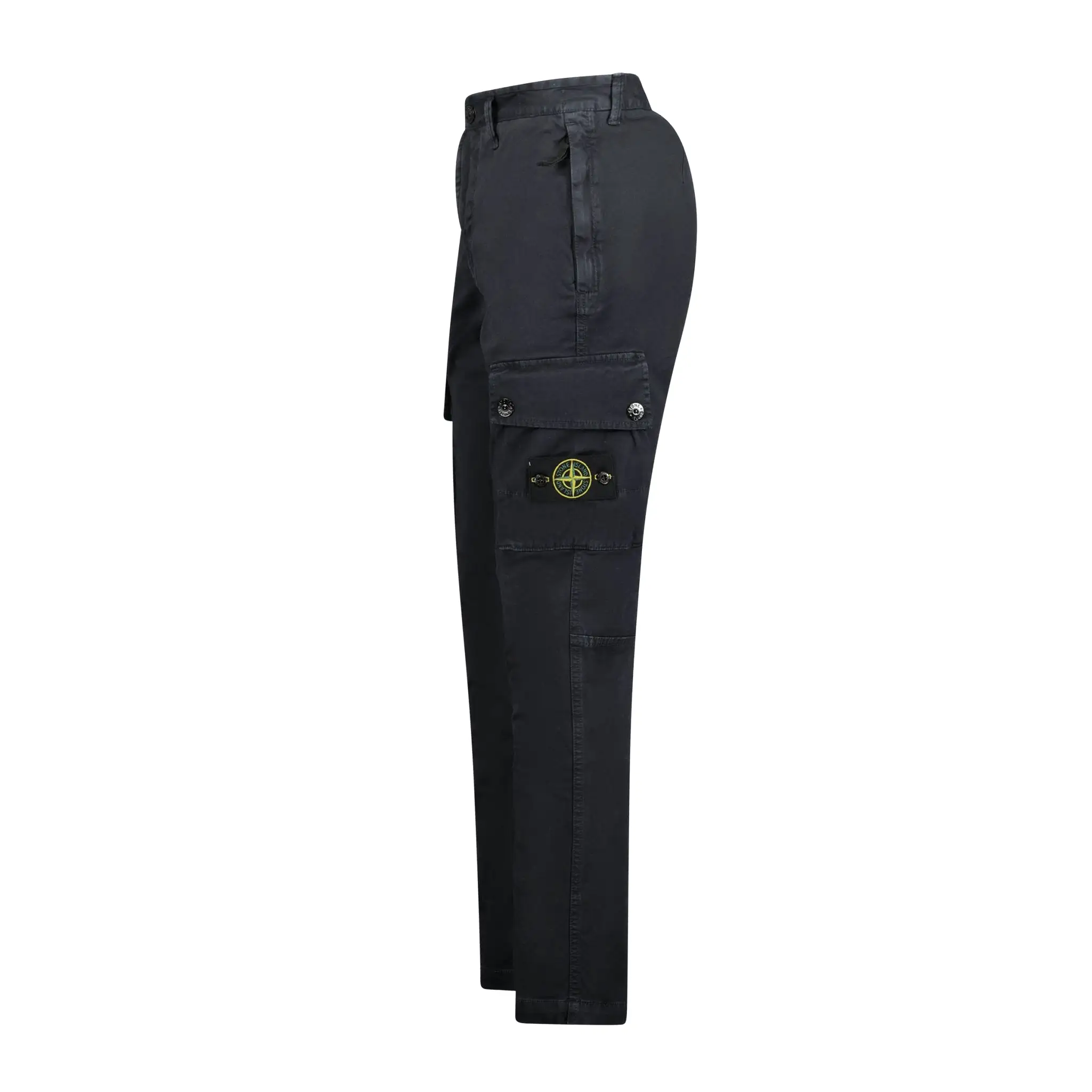 Stone Island Badge Cotton Cargo Trousers Black