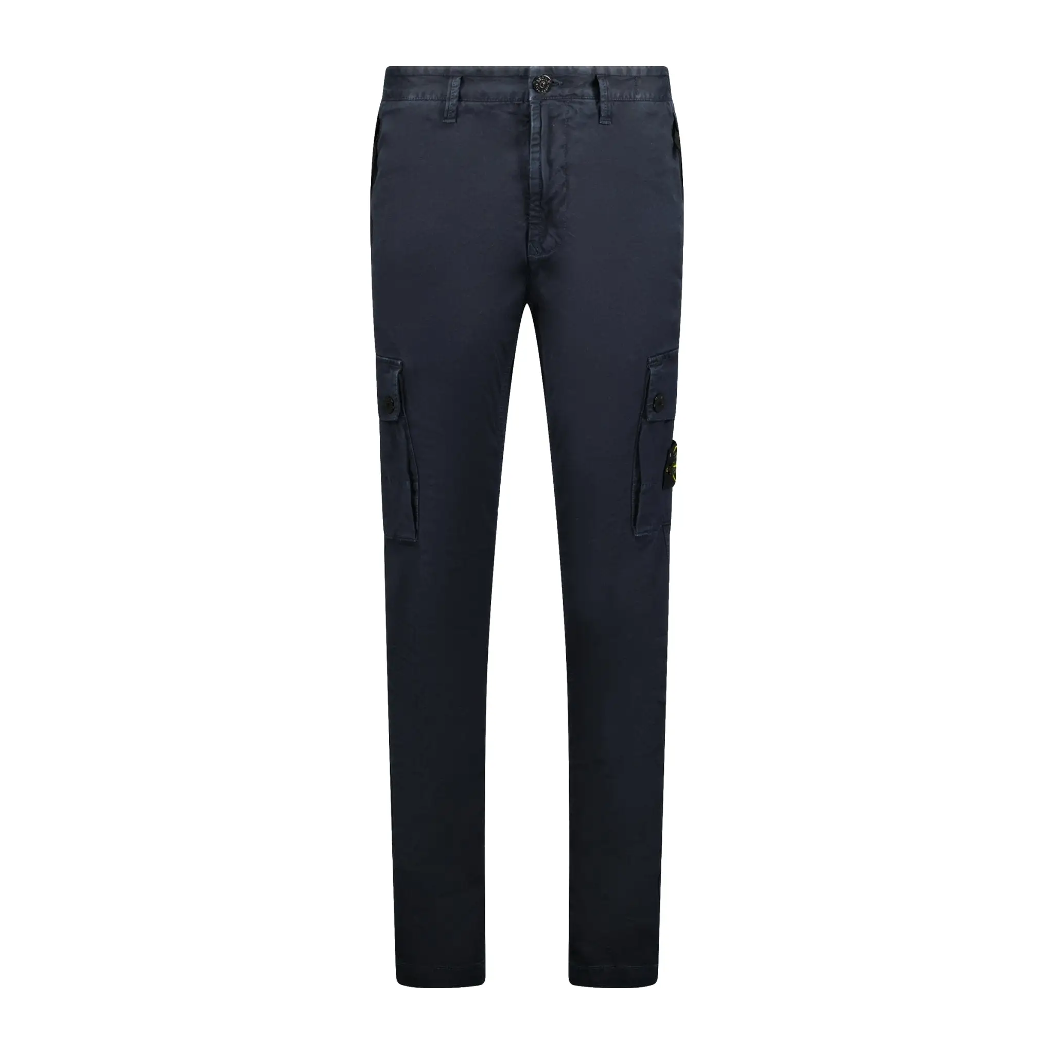 Stone Island Badge Cotton Cargo Trousers Navy