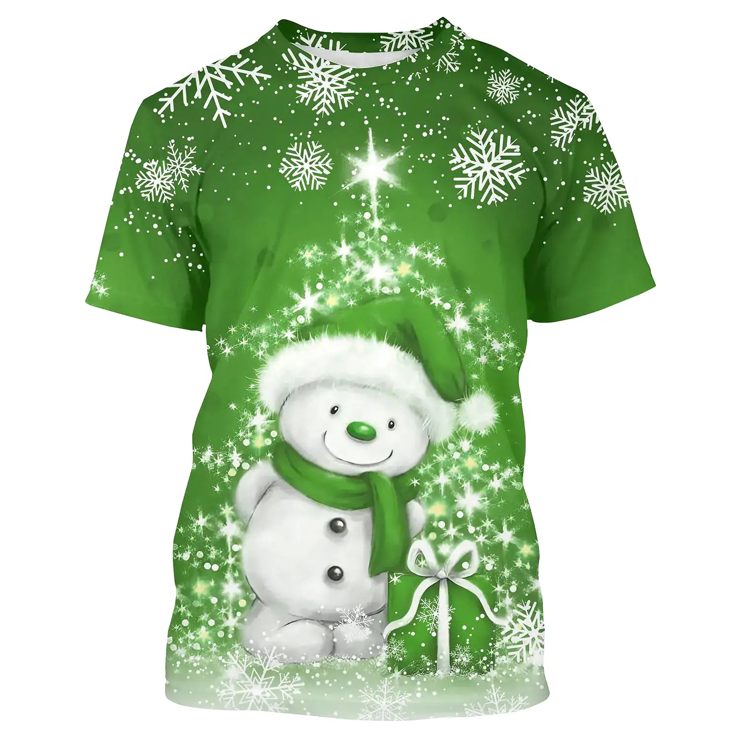 Sweat à Capuche Vert Nol – Bonhomme de Neige Enjoué avec Cadeau et clat Hivernal - CT04112348