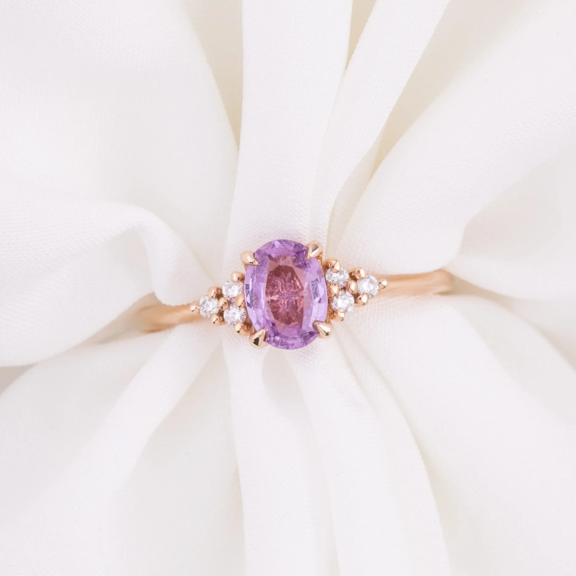 Teresa Ring - 0.84ct Light Pink Ceylon Sapphire, 14k Rose Gold (One of a kind)