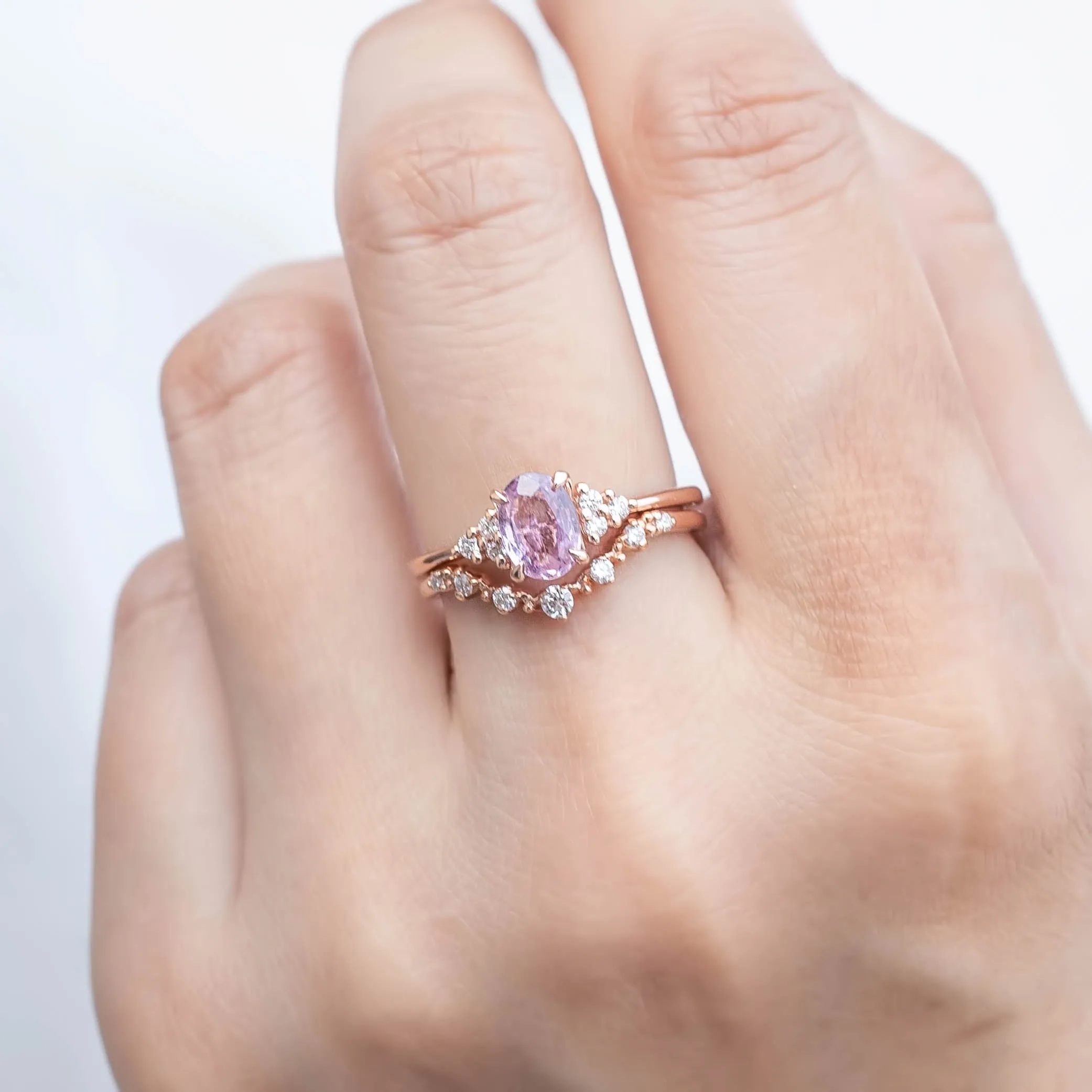 Teresa Ring - 0.84ct Light Pink Ceylon Sapphire, 14k Rose Gold (One of a kind)