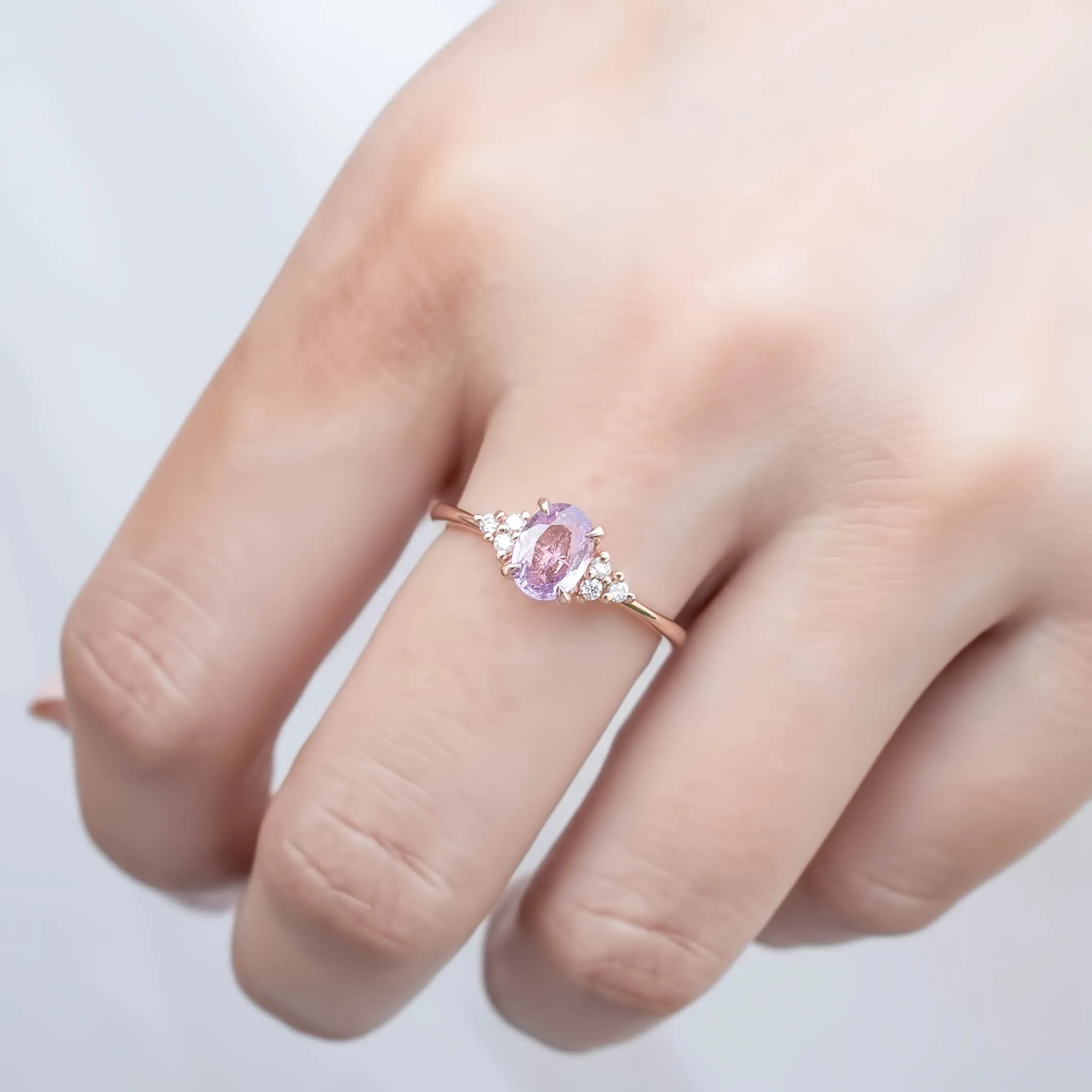 Teresa Ring - 0.84ct Light Pink Ceylon Sapphire, 14k Rose Gold (One of a kind)