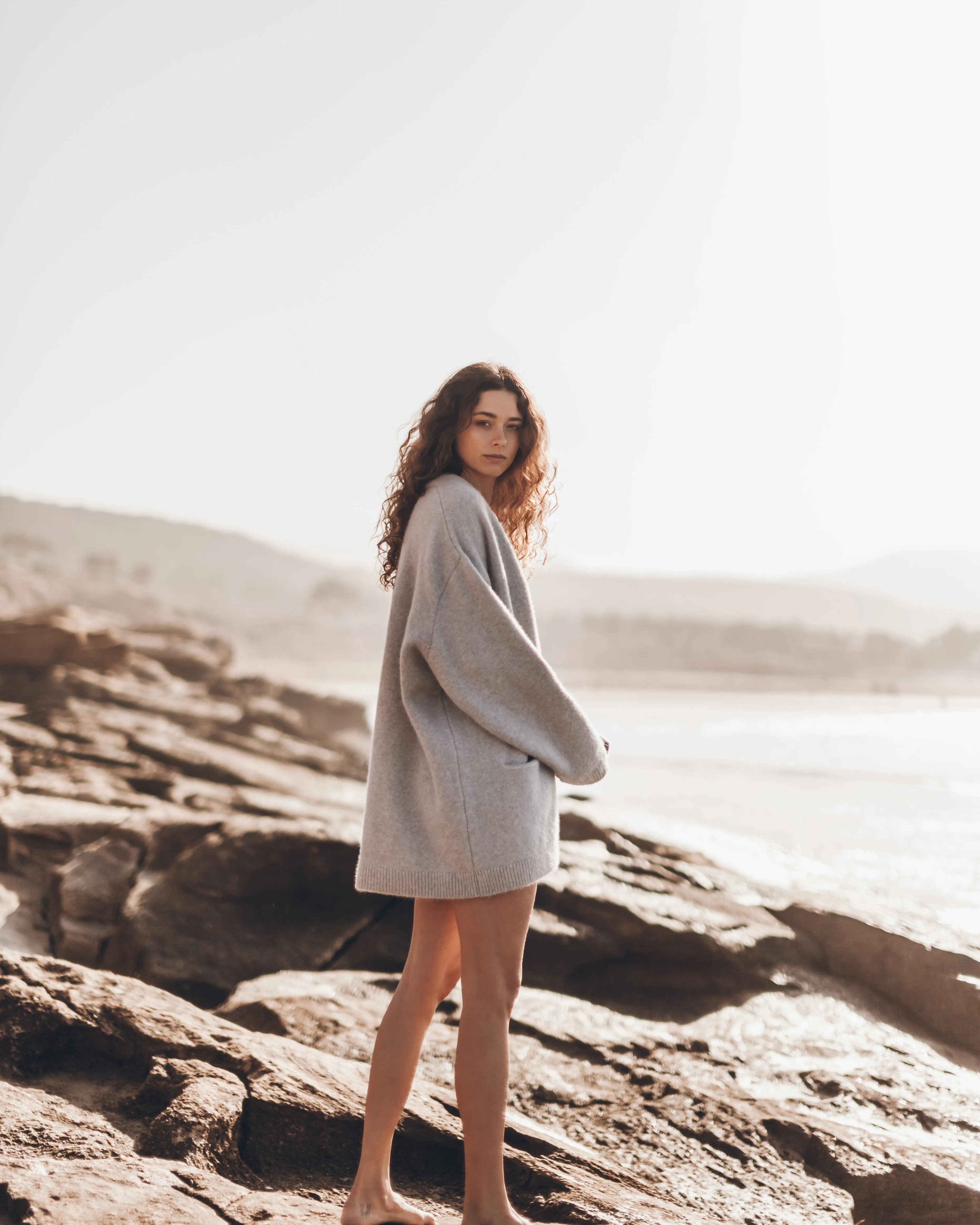 The Grey Oversized Knitted Cardigan