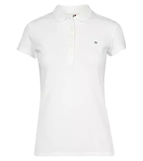 Tommy Hilfiger Heritage Polo femme chemise en coton chemise à manches courtes blanc