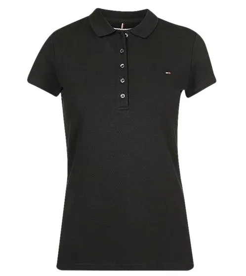 Tommy Hilfiger New Chiara polo femme chemise en coton chemise à manches courtes noir