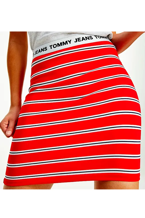 Tommy Hilfiger Women BodyCon Skirt Red Stripe