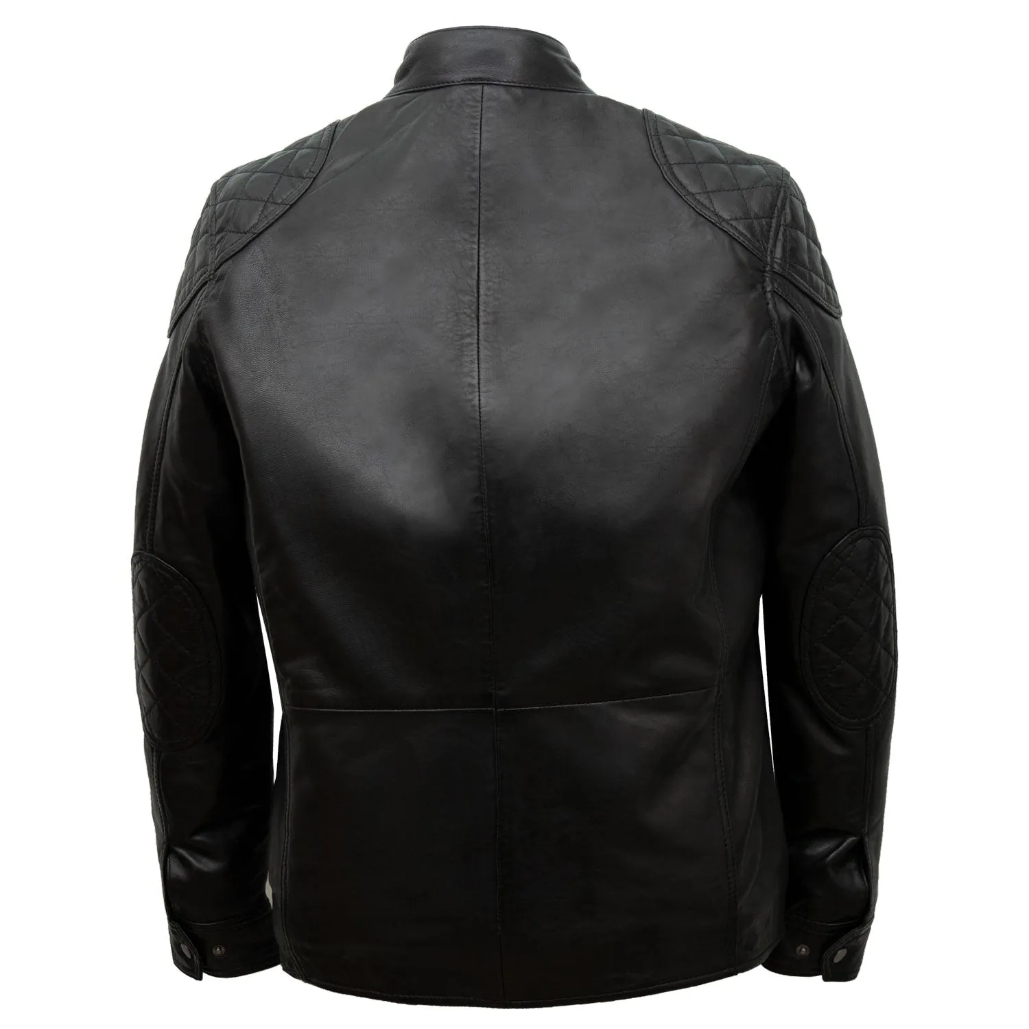 Trent: Men's Black Leather Coat