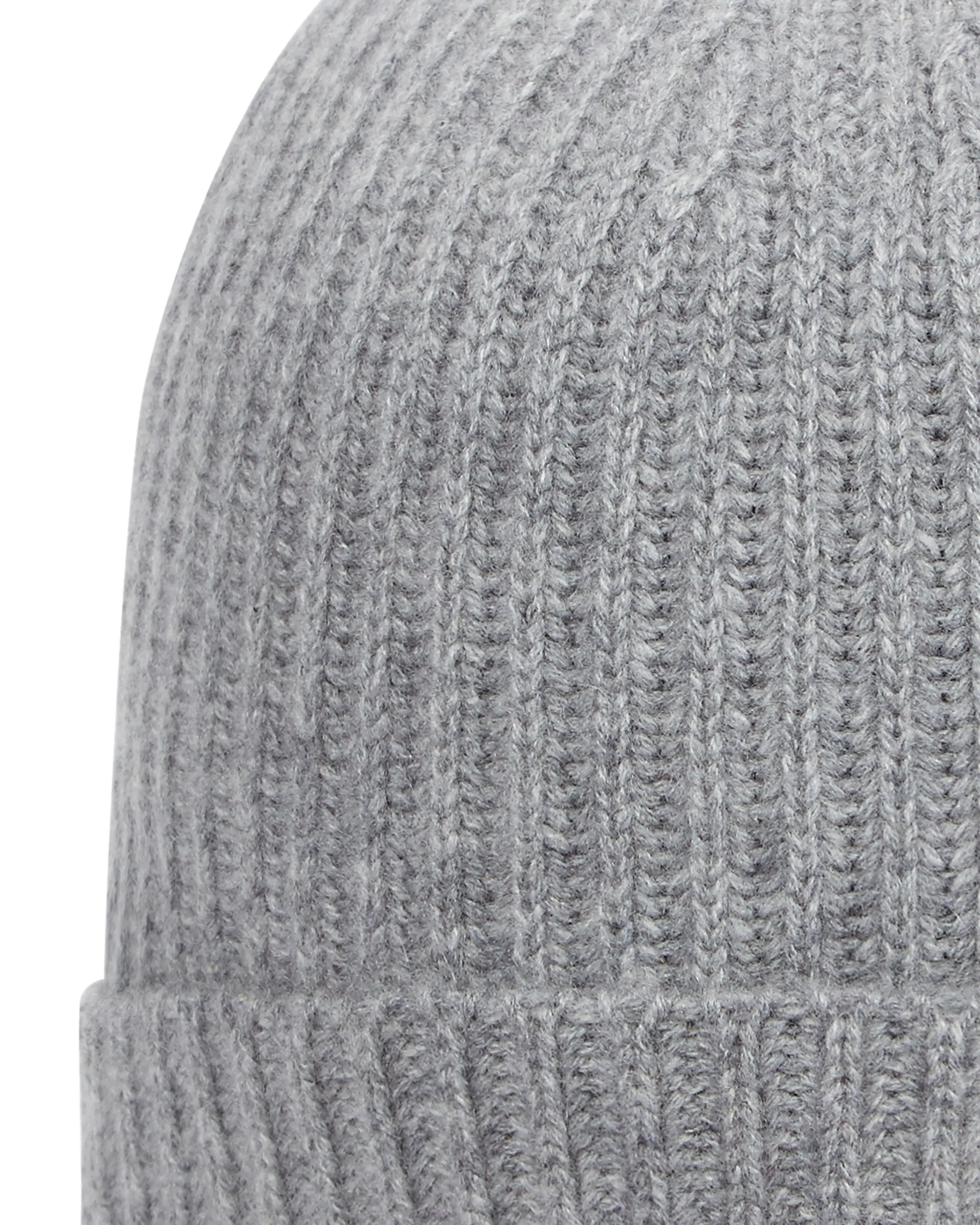 Unisex Ribbed Cashmere Hat Flannel Grey