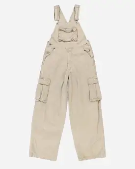 Vintage 90s Beige Cargo Dungarees - S