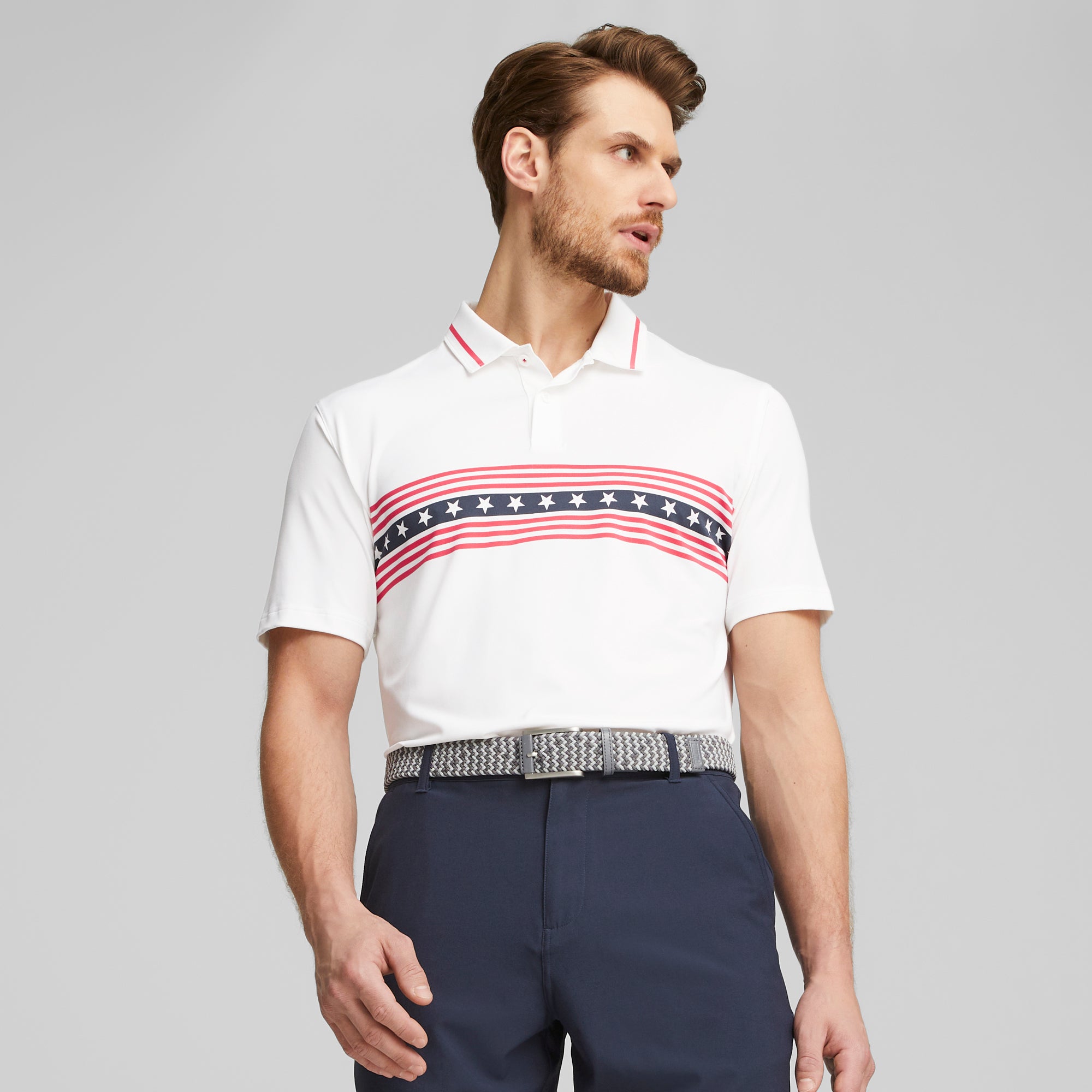 Volition Freedom Stripe Golf Polo