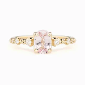 Wisteria Ring 1.03ct Light Pink Madagascar Sapphire, 14K Yellow Gold (One of a kind)