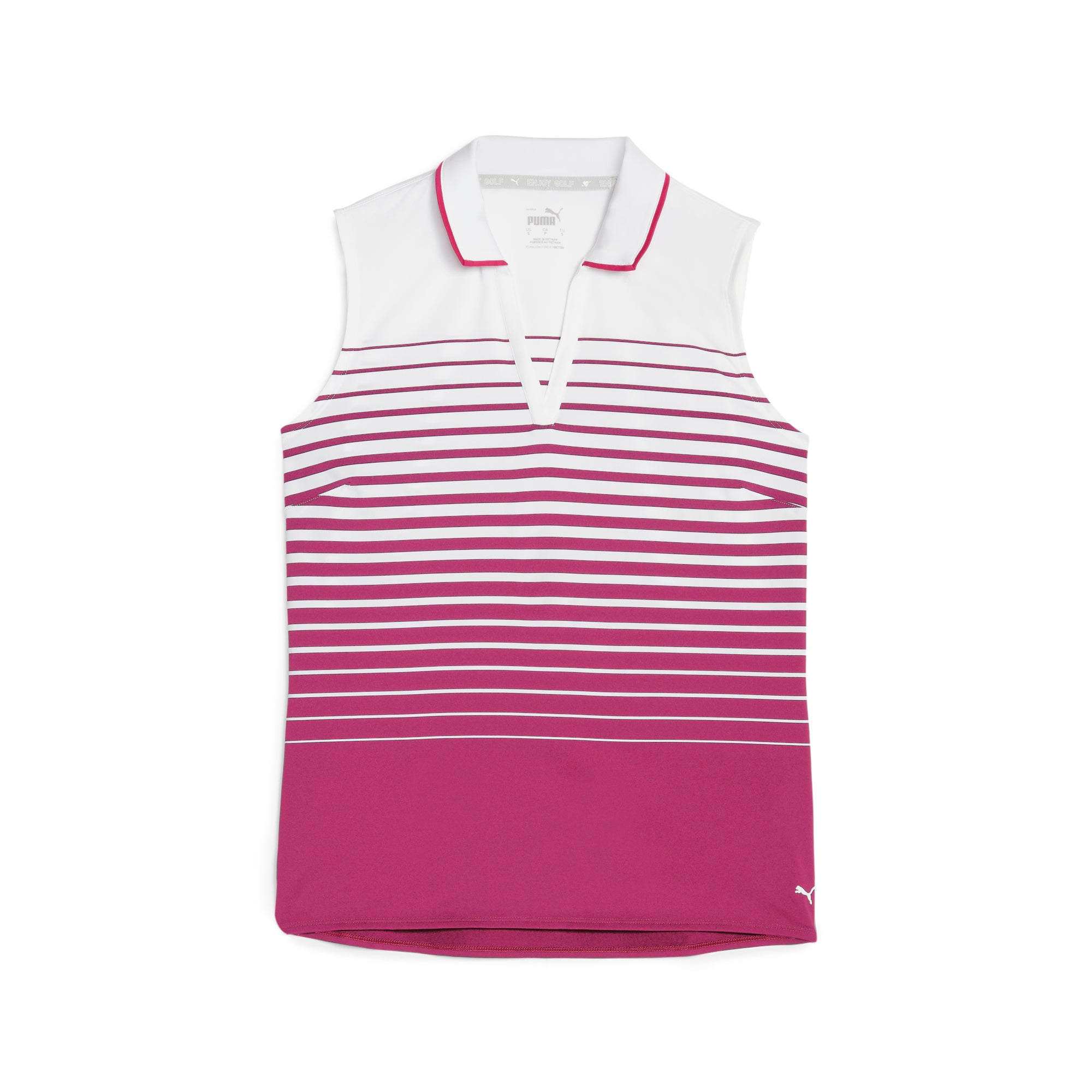 Women's MATTR Stripe Sleeveless Golf Polo