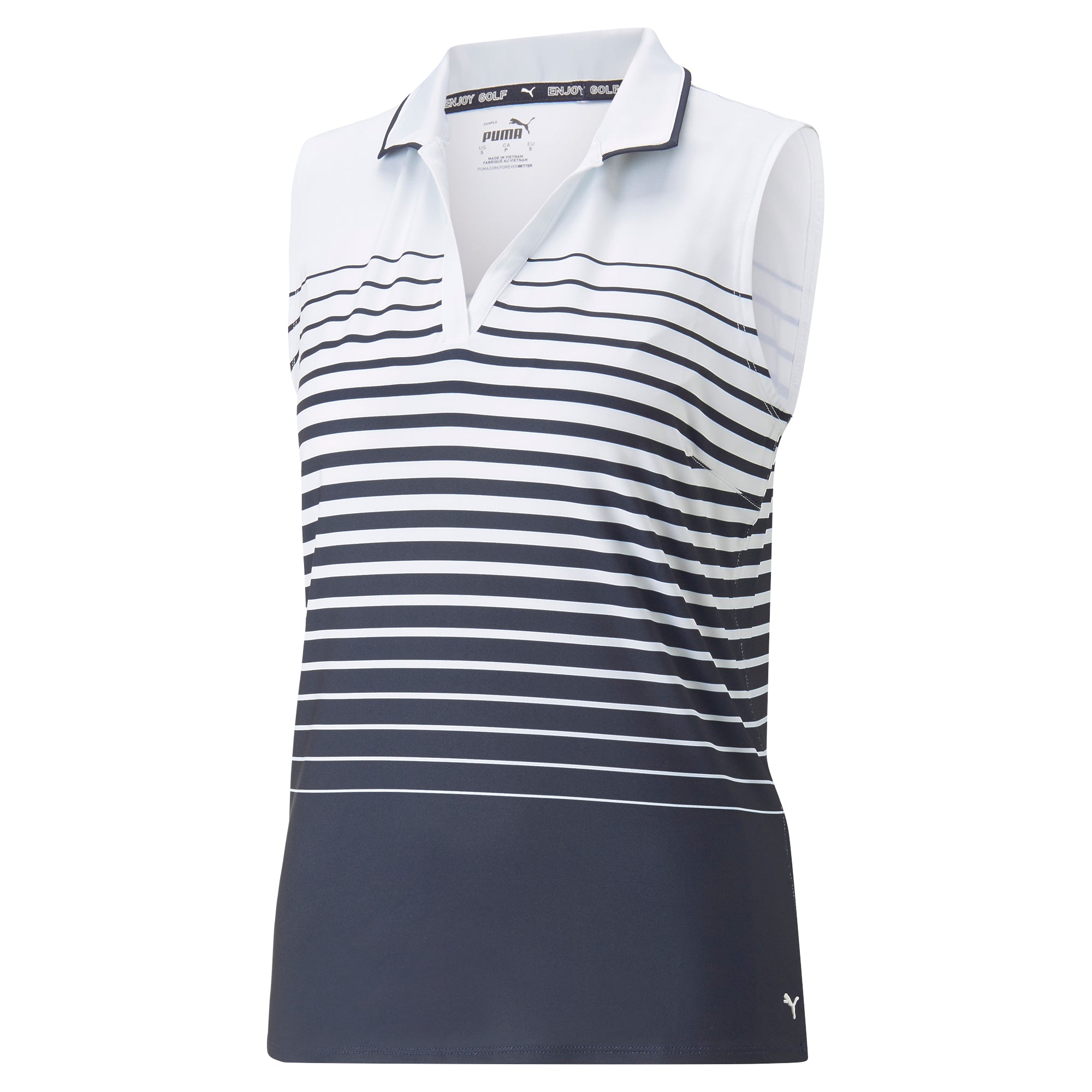 Women's MATTR Stripe Sleeveless Golf Polo