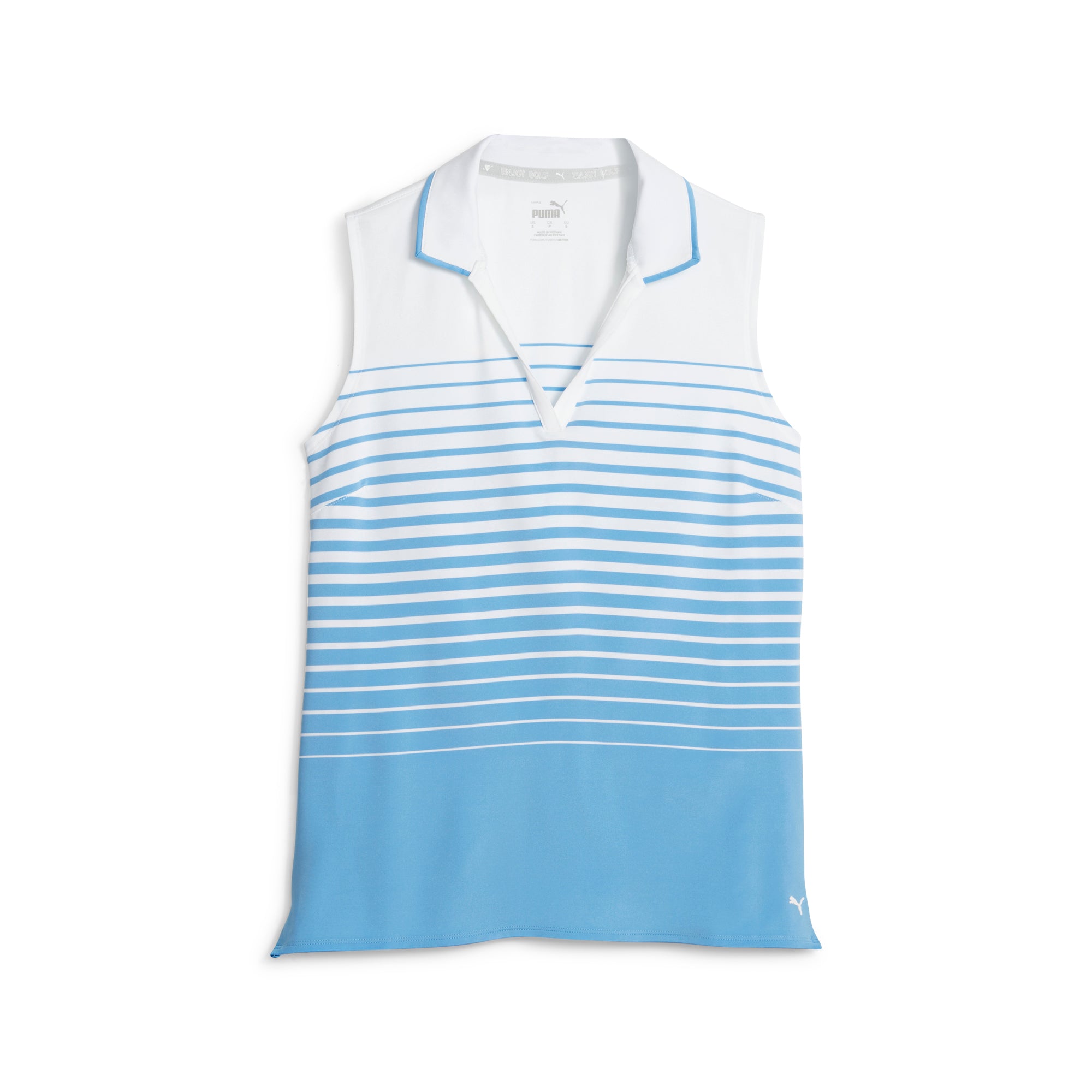 Women's MATTR Stripe Sleeveless Golf Polo