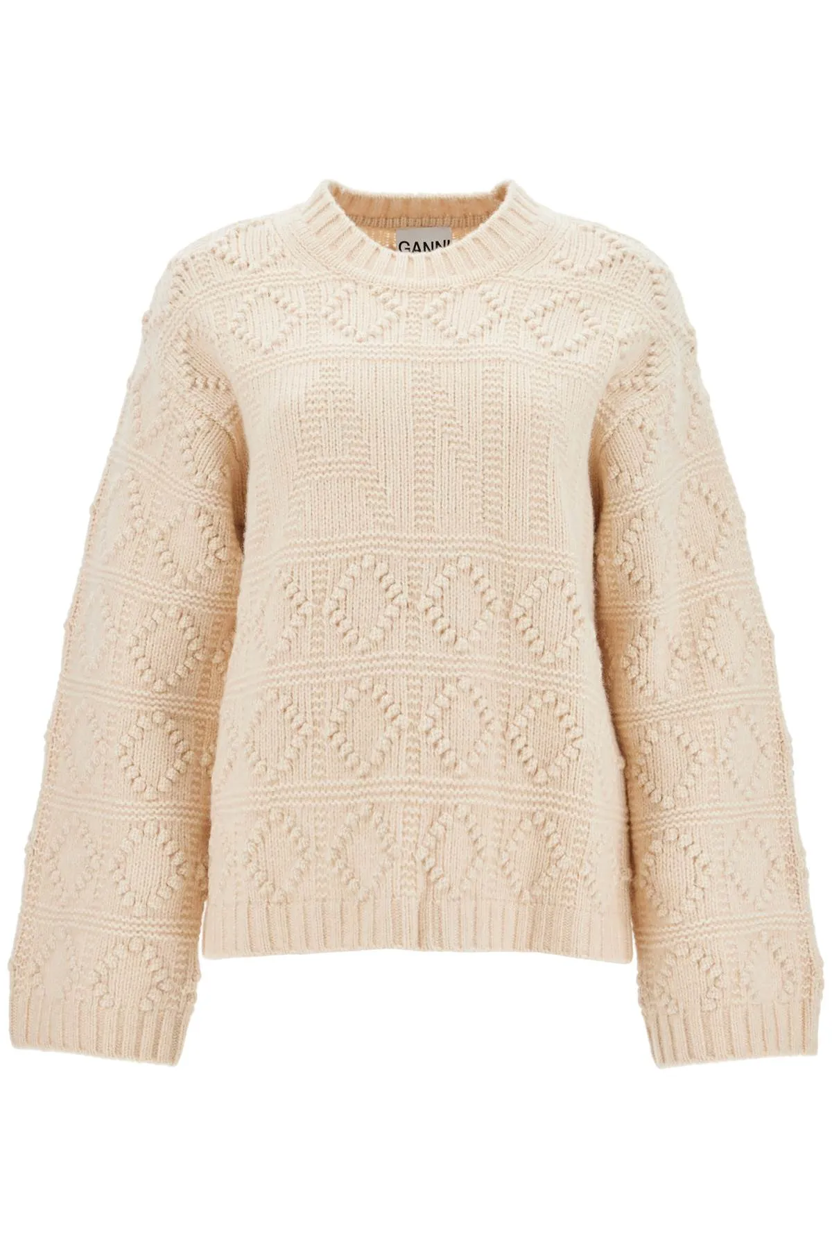 wool and cotton blend pullover K2220 EGRET