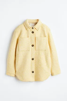 Wool-blend shacket - Long sleeve - Regular length - Light yellow marl - Ladies | H&M GB