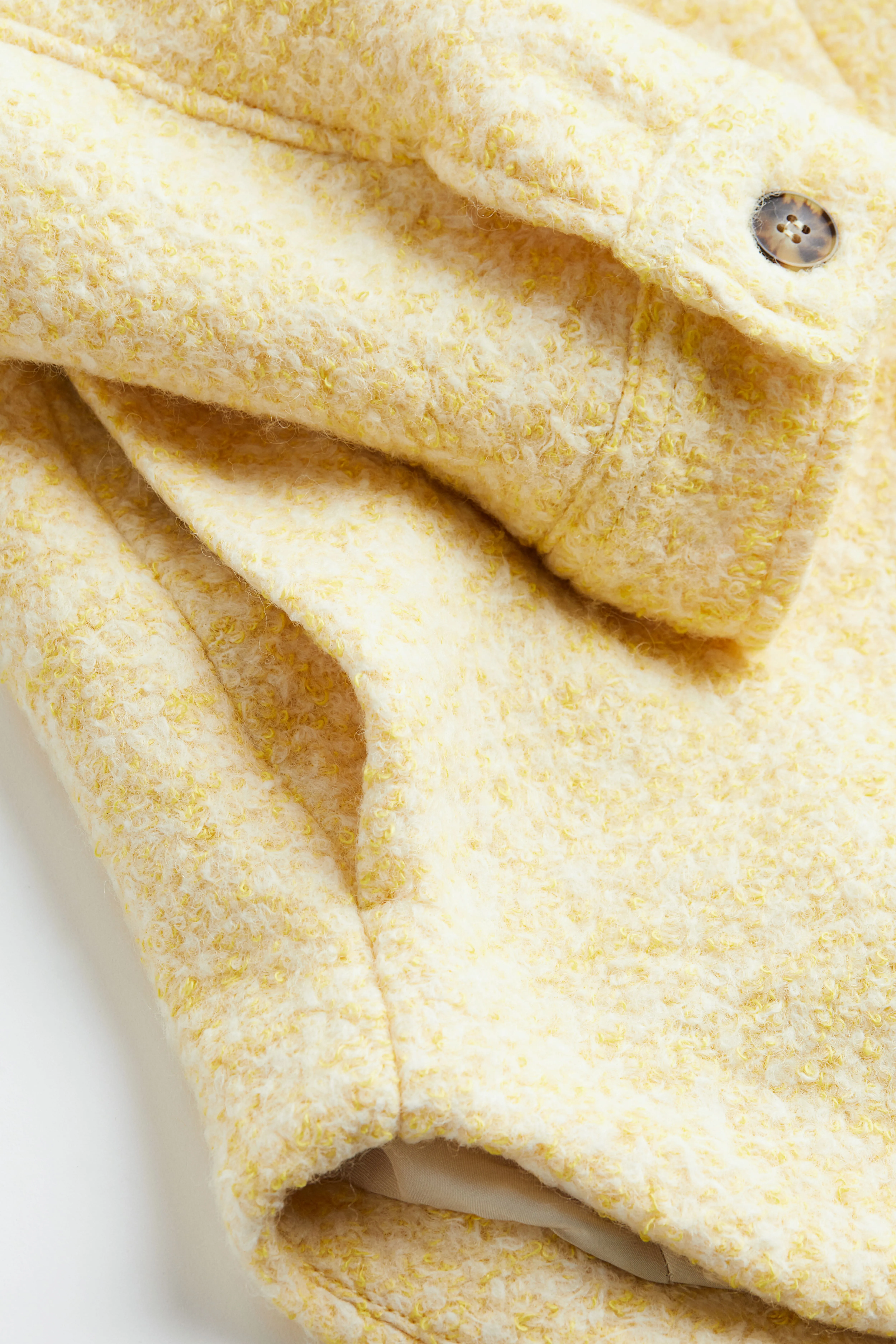 Wool-blend shacket - Long sleeve - Regular length - Light yellow marl - Ladies | H&M GB