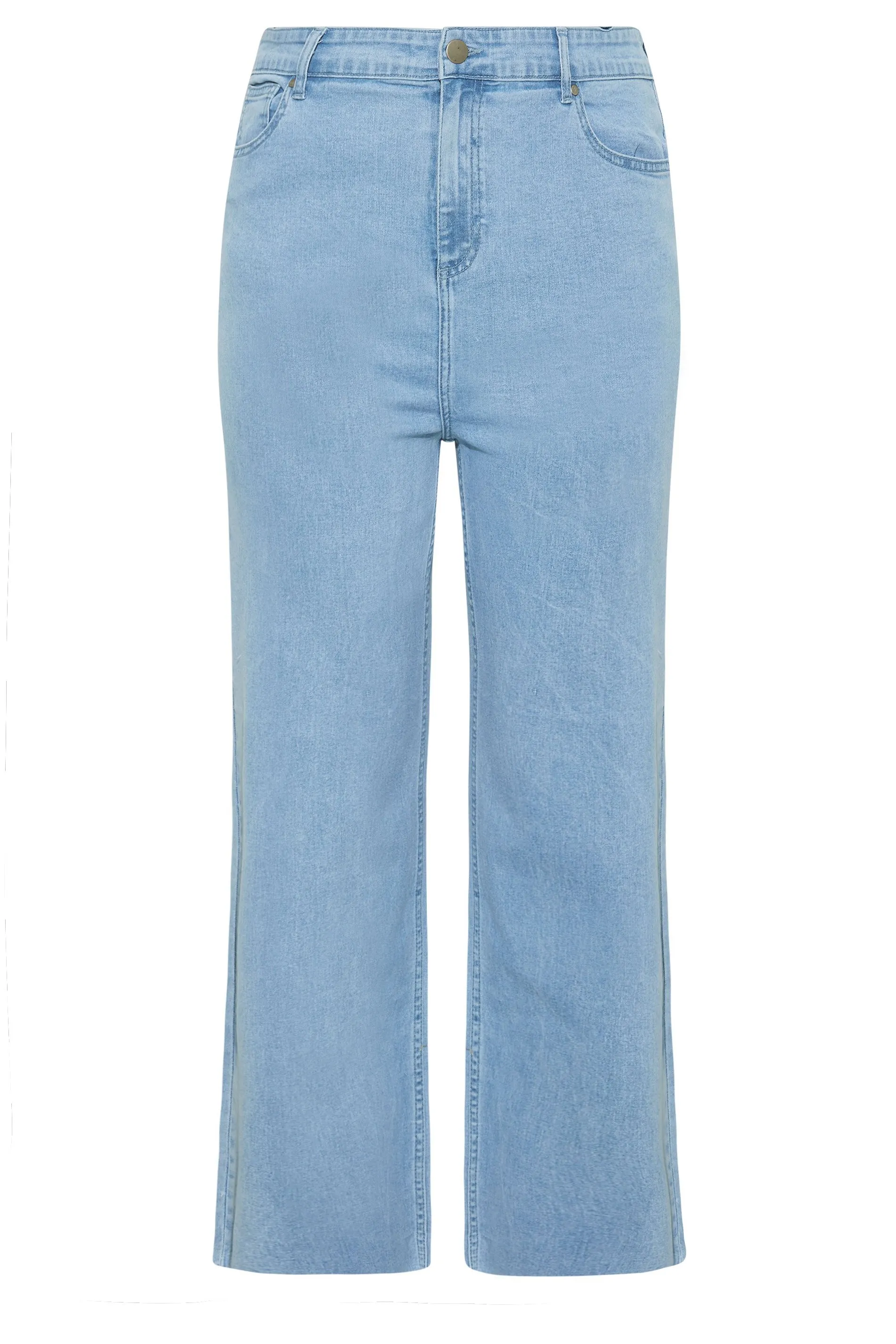 YOURS Curve Blue Stretch Wide Leg Jeans